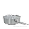 stainless steel saucepan with lid